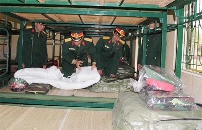 Quân trang sẵn sàng đón chiến sĩ mới về đơn vị.