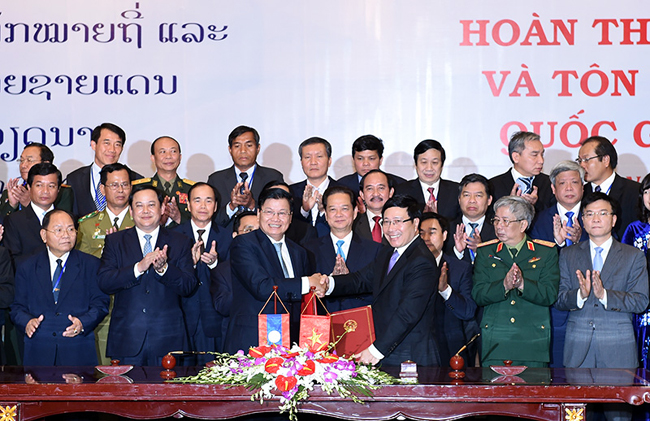 Lễ tổng kết hoàn thành Dự án tăng dày và tôn tạo hệ thống mốc quốc giới Việt Nam - Lào