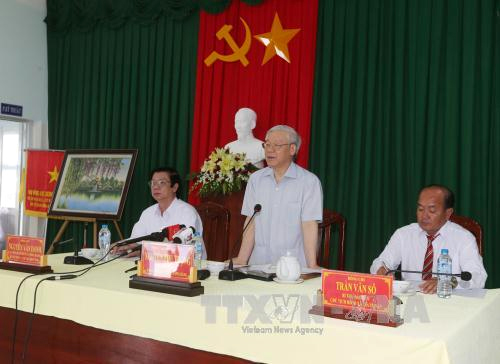 Tổng Bí thư Nguyễn Phú Trọng thăm, làm việc tại Tiền Giang 