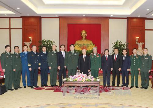 Tổng Bí thư Nguyễn Phú Trọng tiếp Đoàn đại biểu cấp cao Bộ Quốc phòng Trung Quốc 