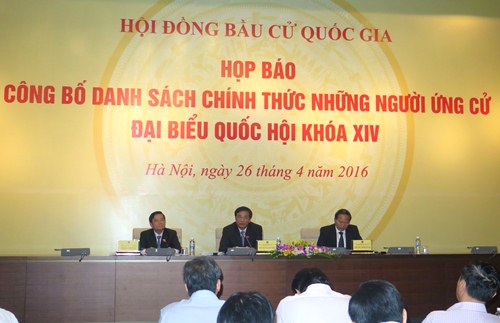 Công bố danh sách 870 người chính thức ứng cử Đại biểu Quốc hội khóa XIV