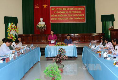 Chủ tịch Quốc hội, Chủ tịch Hội đồng bầu cử Quốc gia Nguyễn Thị Kim Ngân giám sát, kiểm tra công tác chuẩn bị bầu cử tại tỉnh Hậu Giang, Kiên Giang