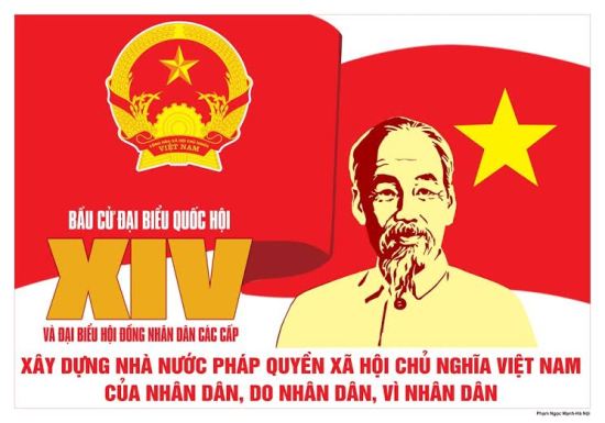 Tranh cổ động tuyên truyền bầu cử đại biểu Quốc hội khóa XIV và đại biểu HĐND các cấp nhiệm kỳ 2016-2021 