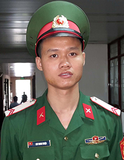 Binh nhất Lưu Trung Thuận, Chiến sĩ Tiểu đoàn 1, Lữ đoàn 144, Bộ Tổng tham mưu: Làm tốt công tác canh gác, bảo vệ tại các điểm bầu cử