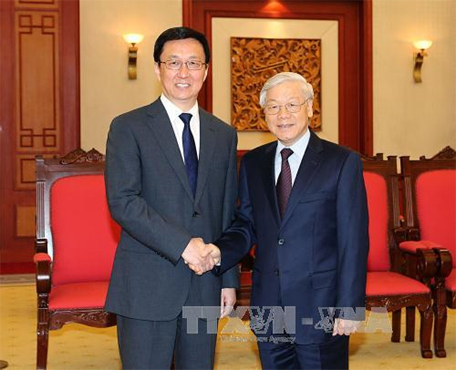 Tổng Bí thư Nguyễn Phú Trọng tiếp Đoàn Đại biểu Đảng Cộng sản Trung Quốc sang thăm Việt Nam
