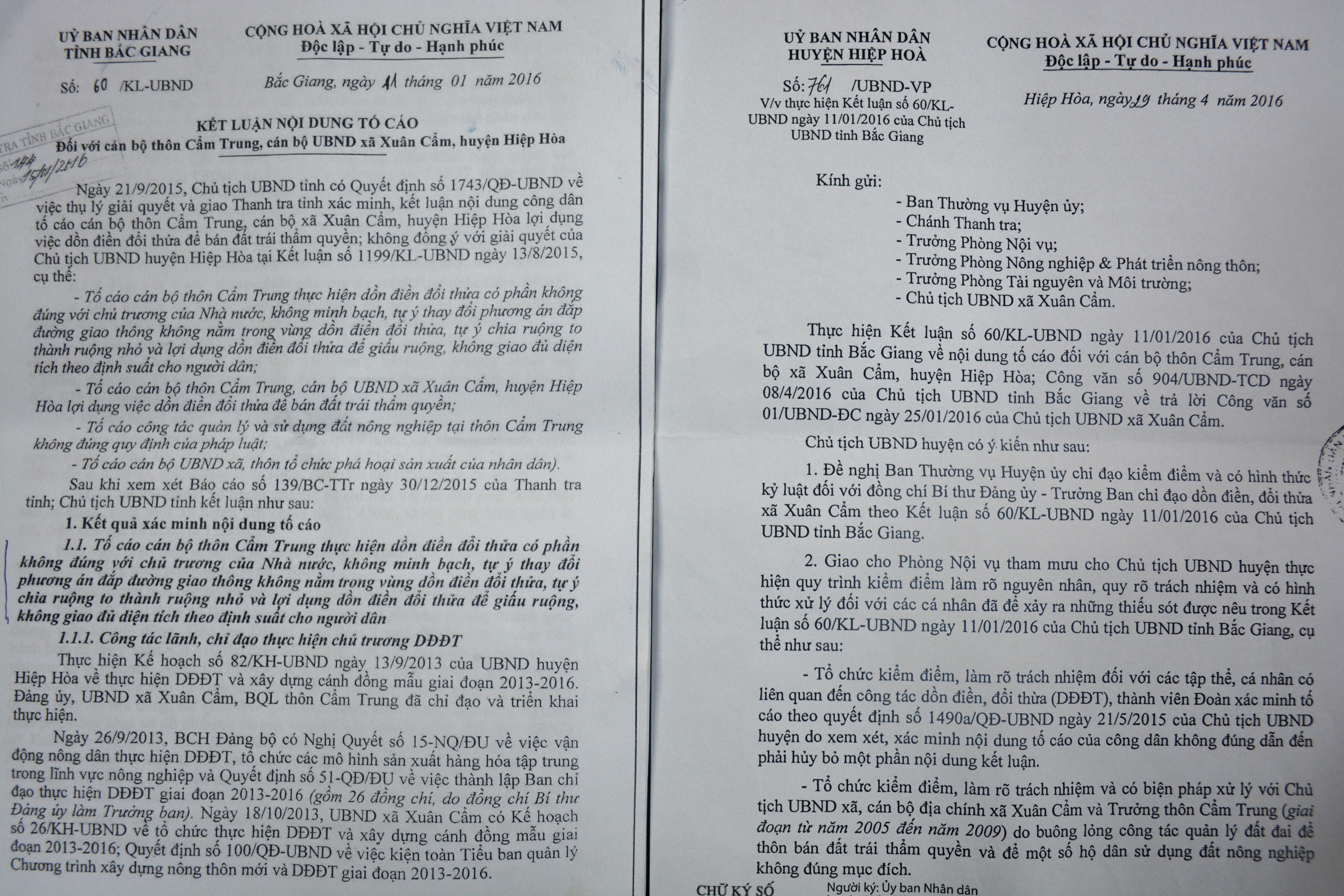 Dồn điền đổi thửa ở xã Xuân Cẩm, huyện Hiệp Hòa, Bắc Giang: Nhiều sai phạm được chỉ rõ và yêu cầu xử lý