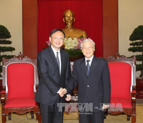 Tổng Bí thư Nguyễn Phú Trọng tiếp Ủy viên Quốc vụ Trung Quốc Dương Khiết Trì