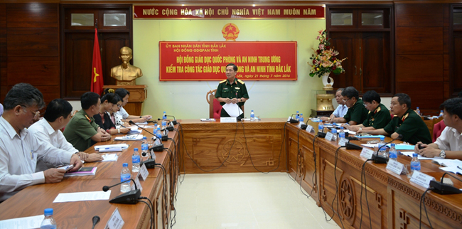 Kiểm tra công tác Giáo dục quốc phòng và an ninh tại tỉnh Đắk Lắk