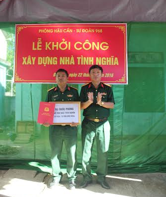 Xây nhà tình nghĩa tặng đồng đội có hoàn cảnh khó khăn
