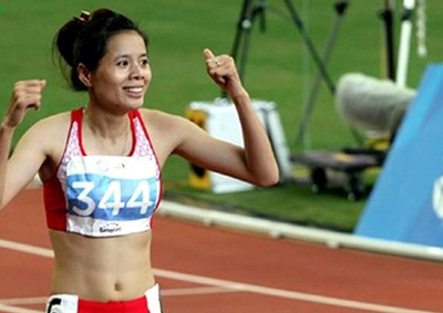 Nguyễn Thị Huyền thi đấu ở nội dung 400m rào nữ tại Olympic Rio