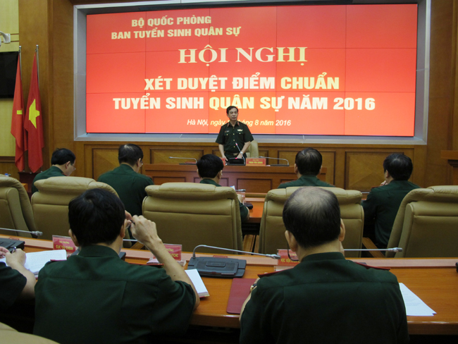 Xét duyệt điểm chuẩn tuyển sinh quân sự năm 2016
