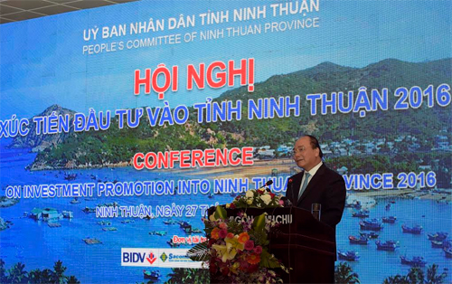 Thủ tướng Chính phủ Nguyễn Xuân Phúc dự Hội nghị xúc tiến đầu tư vào tỉnh Ninh Thuận
