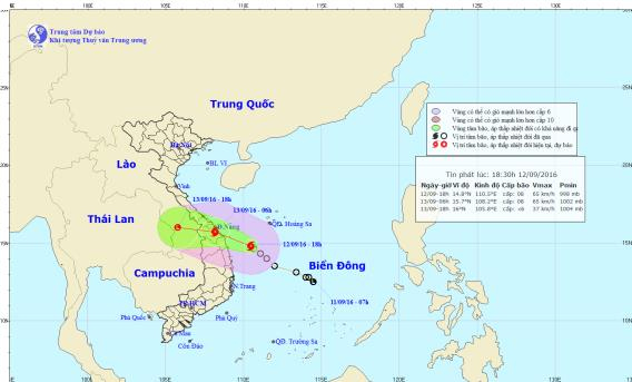 Áp thấp nhiệt đới thành bão, cách Quảng Nam-Bình Định 160km