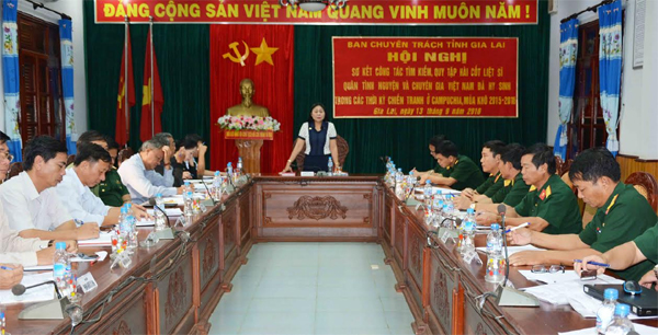 Gia Lai sơ kết công tác tìm kiếm, quy tập hài cốt liệt sĩ mùa khô 2015-2016
