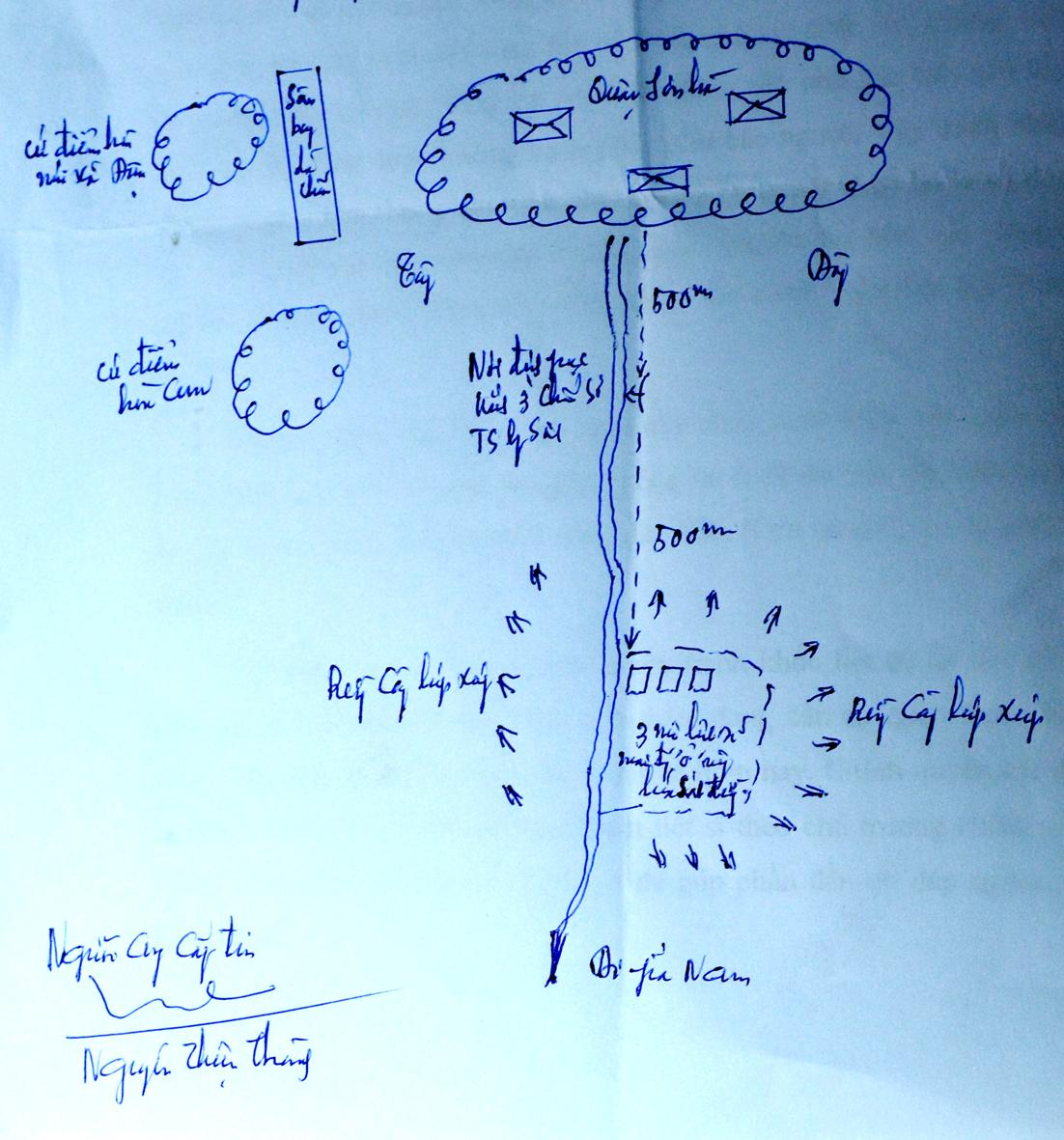 Phần mộ 3 chiến sĩ trinh sát được an táng tại phía Bắc huyện Sơn Hà (Quảng Ngãi)