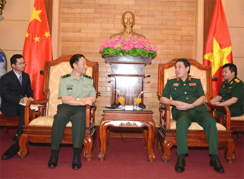 Thượng tướng Lương Cường tiếp đoàn Văn phòng Bộ Công tác Chính trị Quân ủy Trung ương Trung Quốc

