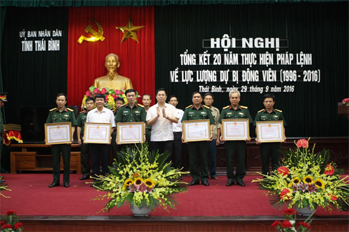 Thái Bình tổng kết 20 năm thực hiện Pháp lệnh về lực lượng dự bị động viên