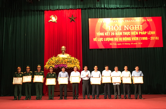 Thành phố Hà Nội tổng kết 20 năm thực hiện Pháp lệnh về lực lượng dự bị động viên