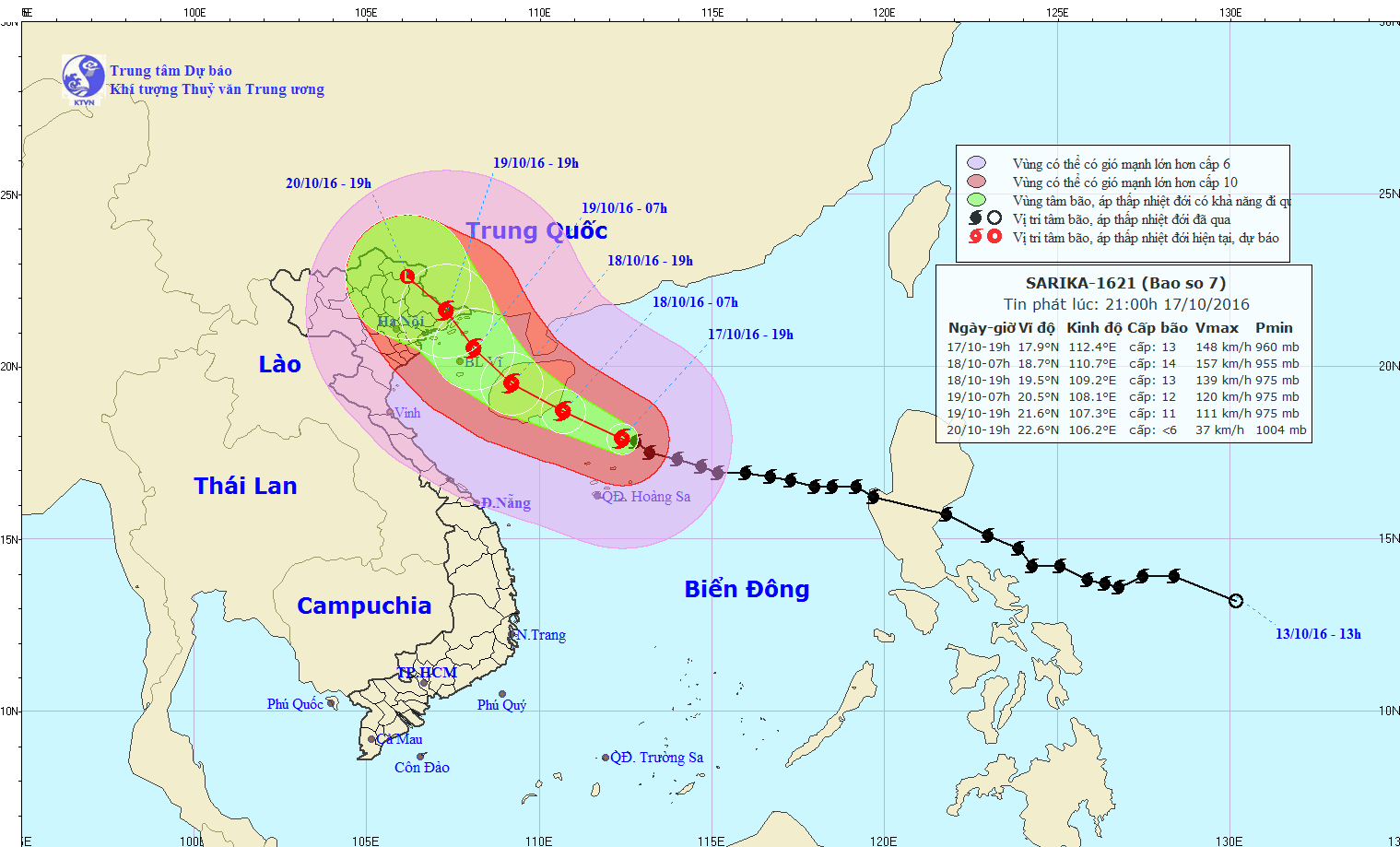 Bão số 7 di chuyển về phía bờ biển Quảng Ninh - Hải Phòng 