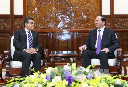 Chủ tịch nước Trần Đại Quang tiếp Đại sứ Palestin chào xã giao
