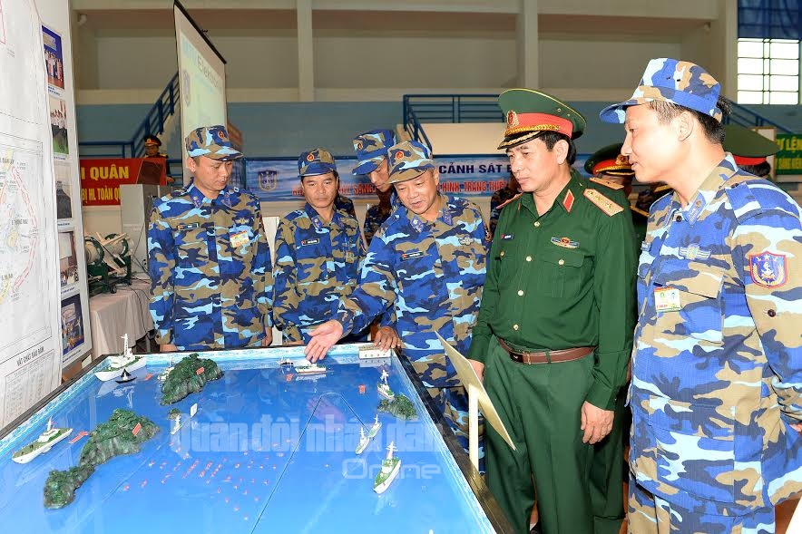 Mô hình Sa bàn huấn luyện của lực lượng Cảnh sát biển, thay cho huấn luyện trên hải đồ trước đây.