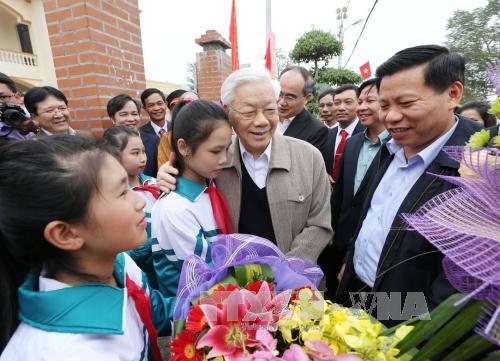 Tổng Bí thư Nguyễn Phú Trọng dự Ngày hội đại đoàn kết toàn dân tộc tại tỉnh Bắc Ninh