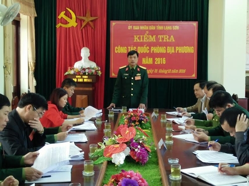 Lạng Sơn: Kiểm tra công tác quốc phòng địa phương năm 2016