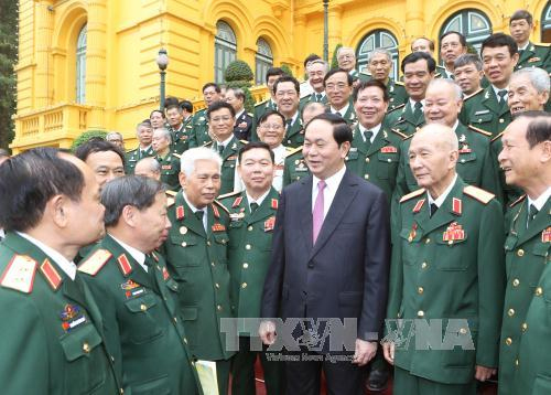 Chủ tịch nước Trần Đại Quang gặp mặt các thế hệ cán bộ Cục Tác chiến
