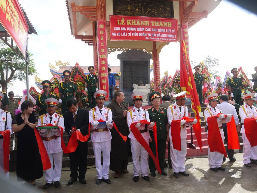 Khánh thành khu bia tưởng niệm liệt sĩ Tiểu đoàn 76 Hải Đà
