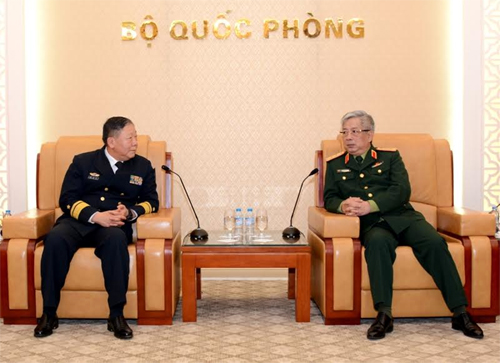 Thượng tướng Nguyễn Chí Vịnh tiếp đoàn Văn phòng hợp tác quân sự quốc tế Quân ủy Trung ương Trung Quốc
