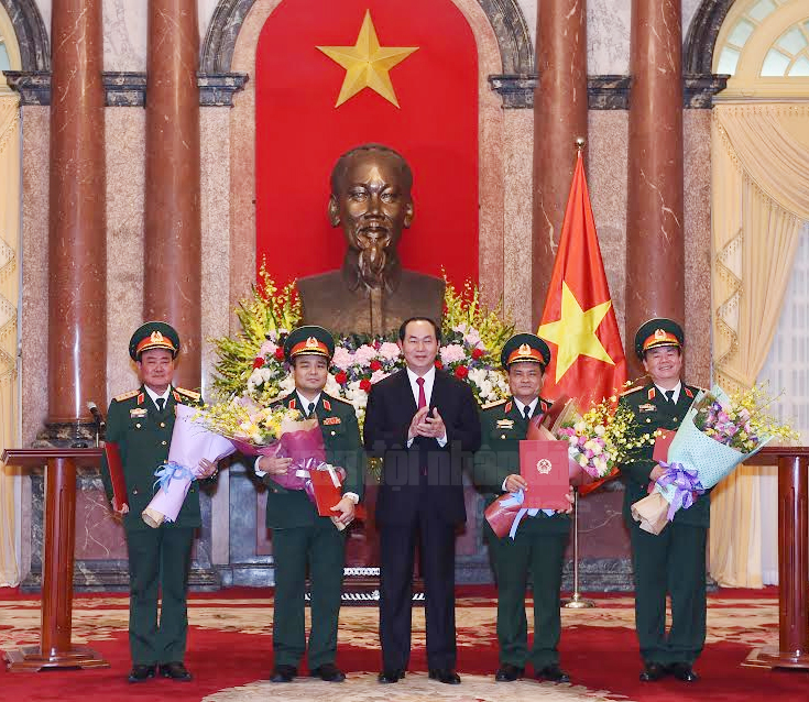 Thăng quân hàm cấp Thượng tướng cho các đồng chí sĩ quan cao cấp Quân đội nhân dân Việt Nam