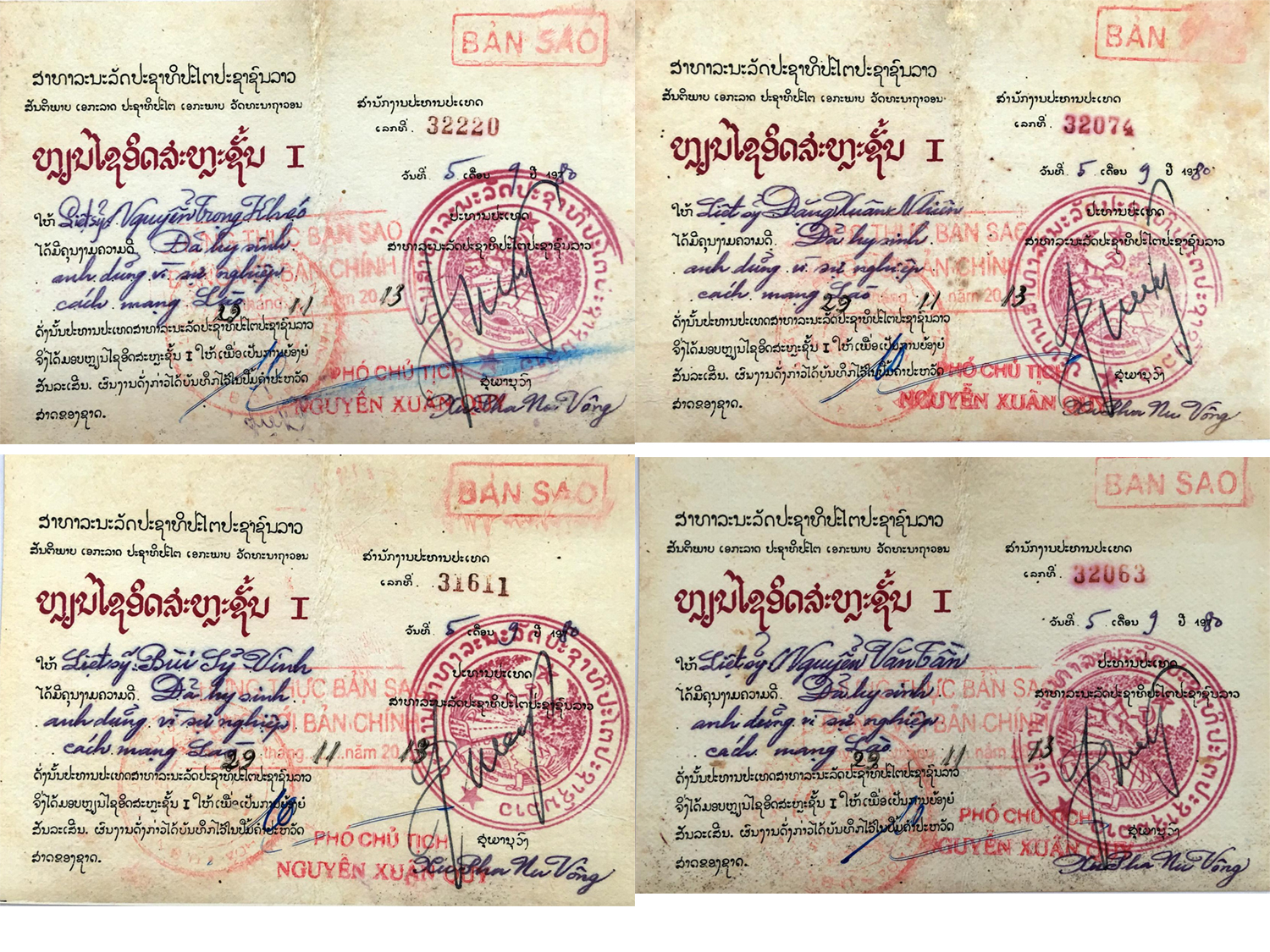  Tìm thân nhân 4 liệt sĩ được Nhà nước Lào truy tặng Huân chương Độc lập hạng nhất