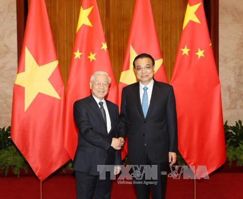 Tổng Bí thư Nguyễn Phú Trọng hội kiến với Thủ tướng Trung Quốc Lý Khắc Cường