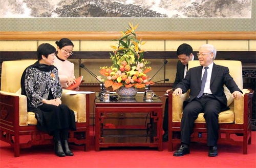 Tổng Bí thư Nguyễn Phú Trọng tiếp lãnh đạo Hội Hữu nghị Đối ngoại nhân dân Trung Quốc và Hội Hữu hảo Trung-Việt