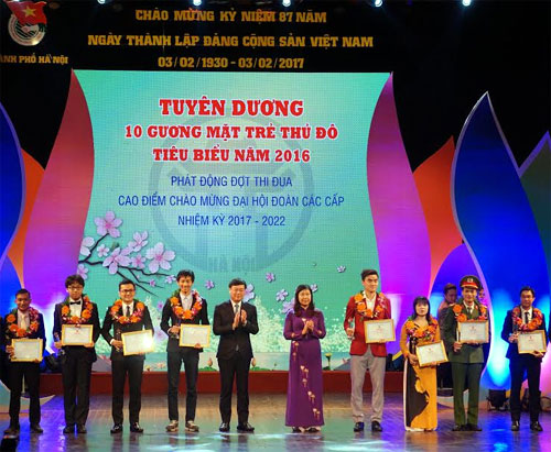 Tuyên dương 10 gương mặt trẻ Thủ đô tiêu biểu năm 2016