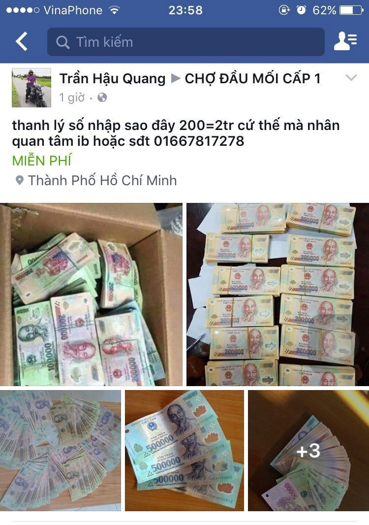 Xác minh, xử lý chiêu trò bán tiền giả trên mạng