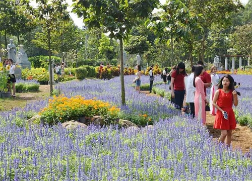 Vườn Tượng danh nhân văn hóa được trang trí đẹp mắt.