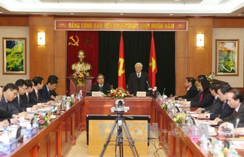 Tổng Bí thư Nguyễn Phú Trọng làm việc với Ban Kinh tế Trung ương 