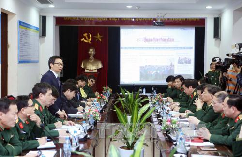Phó thủ tướng Vũ Đức Đam: Xây dựng Báo Quân đội nhân dân thành cơ quan truyền thông đa phương tiện mạnh
