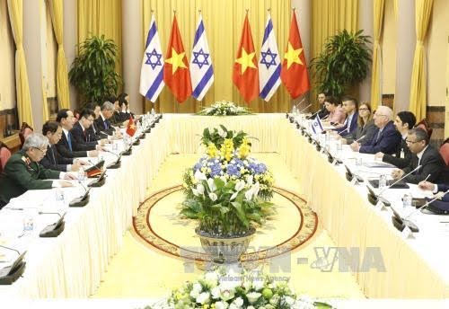 Chủ tịch nước Trần Đại Quang đón, hội đàm với Tổng thống I-xra-en Rơ-ven Ru-vi Ríp-lin