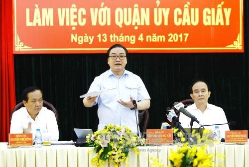 Hà Nội: Yêu cầu quận Cầu Giấy phân cấp, làm rõ trách nhiệm trong thiết lập, quản lý trật tự đô thị