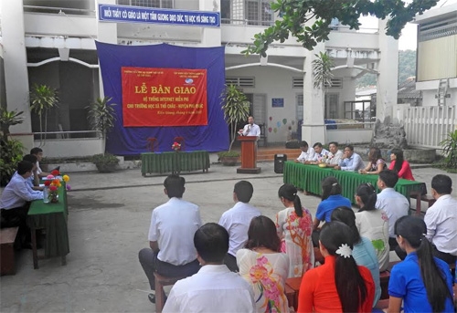 Bàn giao hệ thống internet miễn phí của Viettel Kiên Giang tặng Trường Tiểu học và THCS xã Thổ Châu.
