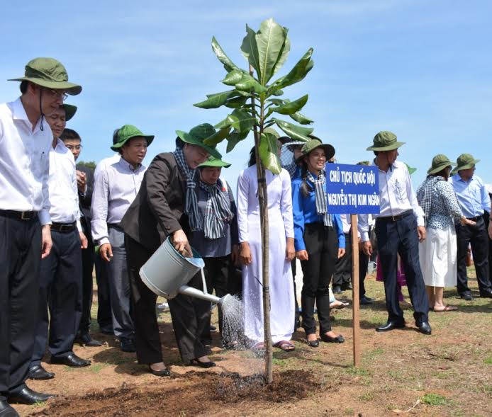 Trưởng đoàn Quốc hội/Nghị viện các nước châu Á-Thái Bình Dương trồng cây tại TP Hồ Chí Minh
