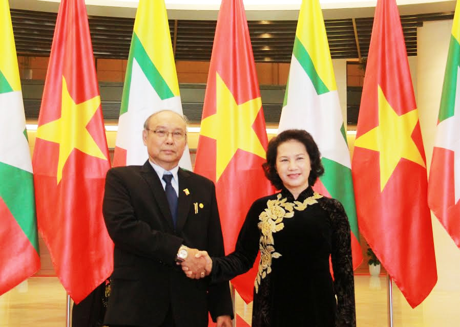 Chủ tịch Quốc hội Nguyễn Thị Kim Ngân đón, hội đàm với Chủ tịch Quốc hội Mi-an-ma
