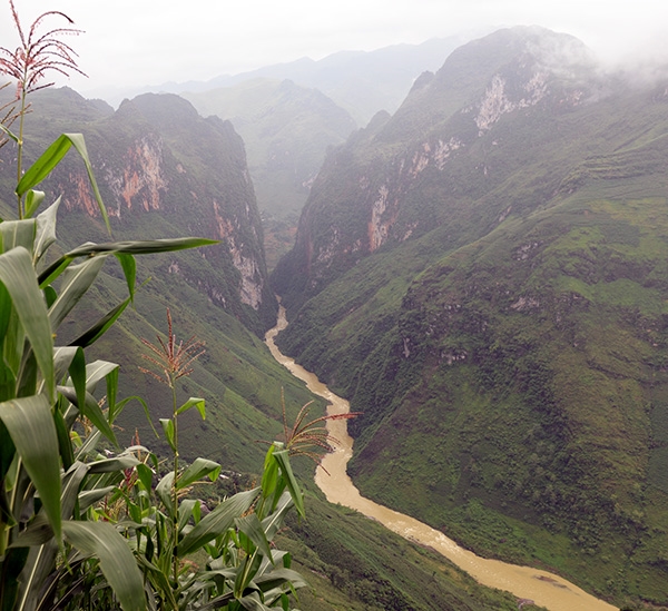 Dòng sông Nho Quế nhìn từ đỉnh đèo Mã Pí Lèng.