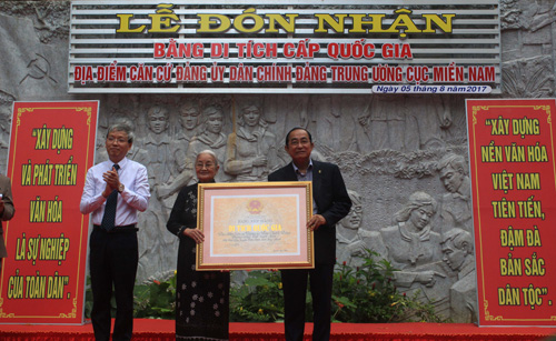 Căn cứ Đảng ủy Dân chính Đảng Trung ương Cục miền Nam được xếp hạng Di tích Quốc gia