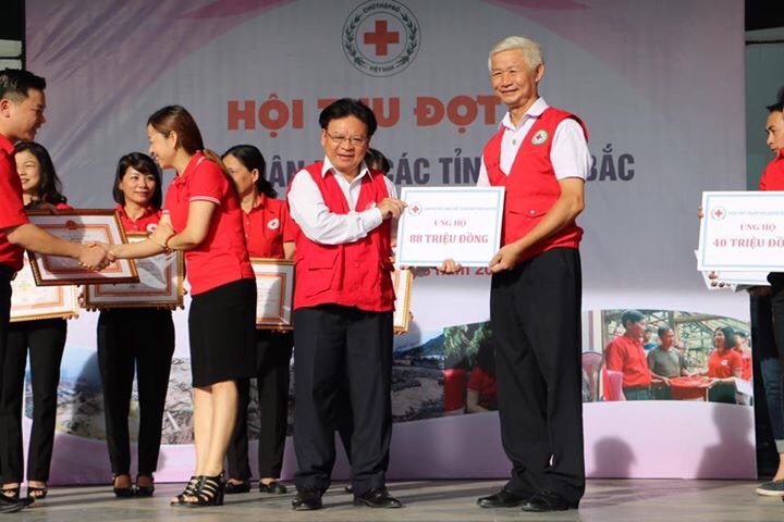 Hội Chữ thập đỏ Hà Nội tiếp nhận hơn 567 triệu đồng hỗ trợ nhân dân các tỉnh phía Bắc