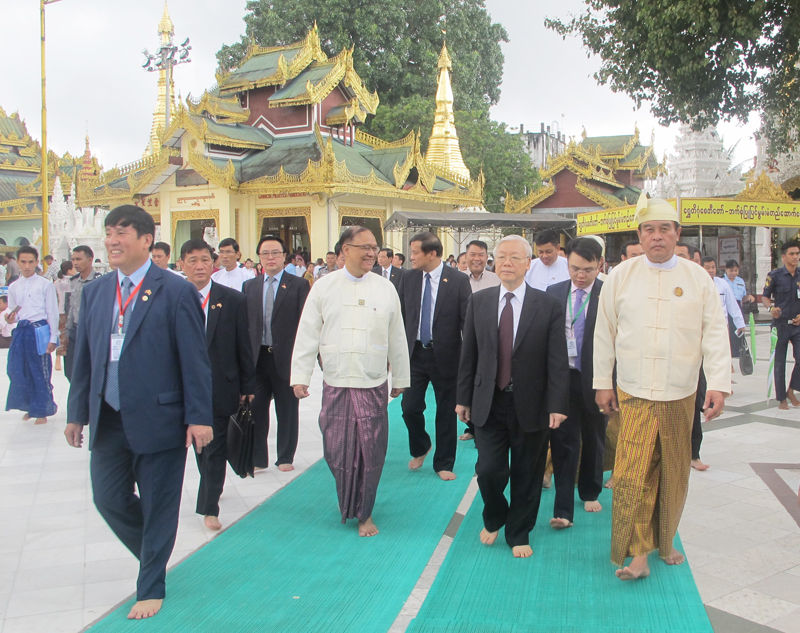 Tổng Bí thư Nguyễn Phú Trọng thăm Chùa Vàng (Myanmar)