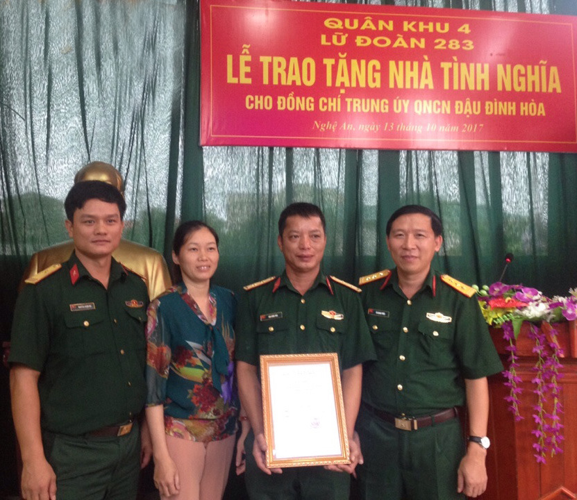 Lữ đoàn Phòng không 283, Quân khu 4: Khánh thành và bàn giao nhà đồng đội
