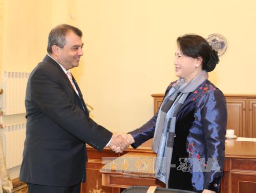 Chủ tịch Quốc hội Nguyễn Thị Kim Ngân gặp Chủ tịch Liên minh Nghị viện thế giới Saber Chowdhury